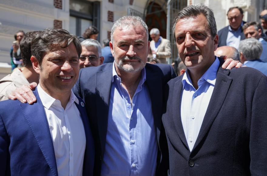 Axel Kicillof, Mauro Poletti y Sergio Massa.