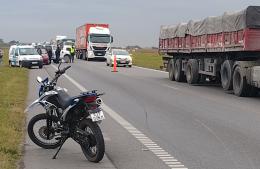 Accidente en Ruta 9: un motociclista resultó herido